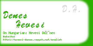 denes hevesi business card